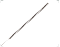 Aiguilles d'acupuncture non revêtues avec manche spirale en acier sans bague, de type coréen (sans glissière)