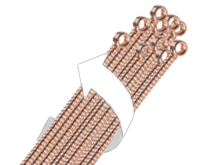 Aiguilles d'acupuncture non revêtues avec manche spirale en cuivre (10 aiguilles d'acupuncture par compartiment blister)